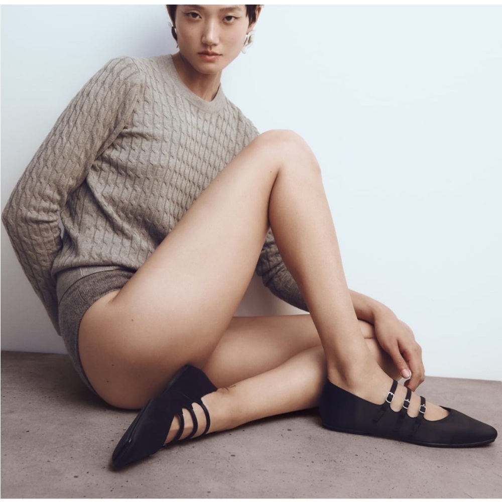 Zara 3 Strap Ballet Flat